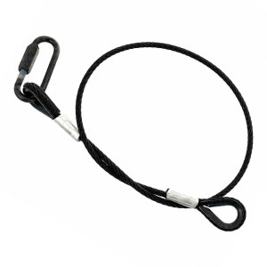 60cm Safety Cable w/ Screw-In Fastener - Black